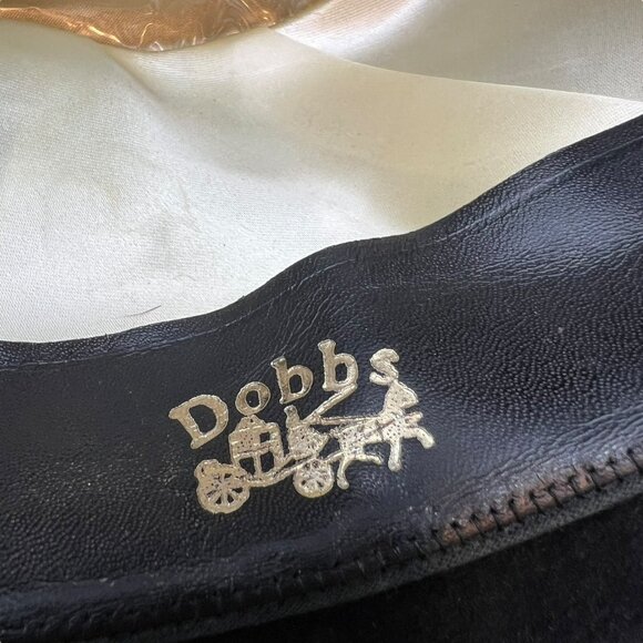 Dobbs Men's 6 7/8 Black Velvet Fedora Bowler Hat Cap 1950's Rope Retro Vintage - Picture 8 of 12